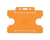 Orange Single-Sided Open Faced ID Card Holders - Landscape (Pack of 100)